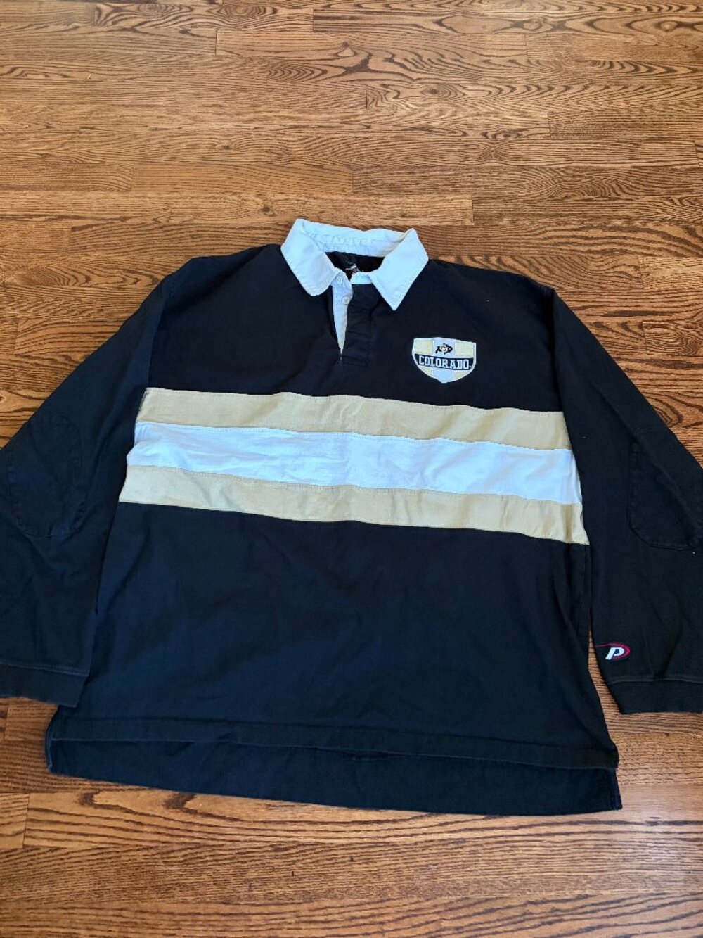 Colorado Buffaloes Striped Polo Rugby Shirt CU Buffs Mens XXL Heavy Long Sleeve